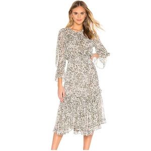 Misa Los Angeles Laia floral midi dress, light green/light pink floral size XS